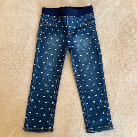 Cat and Jack Hearts Slip-On Denim Toddler Jeggings - Size 3T - Picture 4 of 10